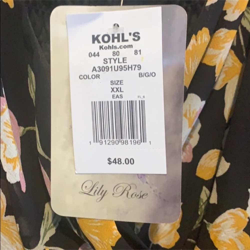 Lily Rose Black Floral Patterned V-Neck Surplice High-Low Maxi Dress XXL NEW NWT - Picture 6 of 9